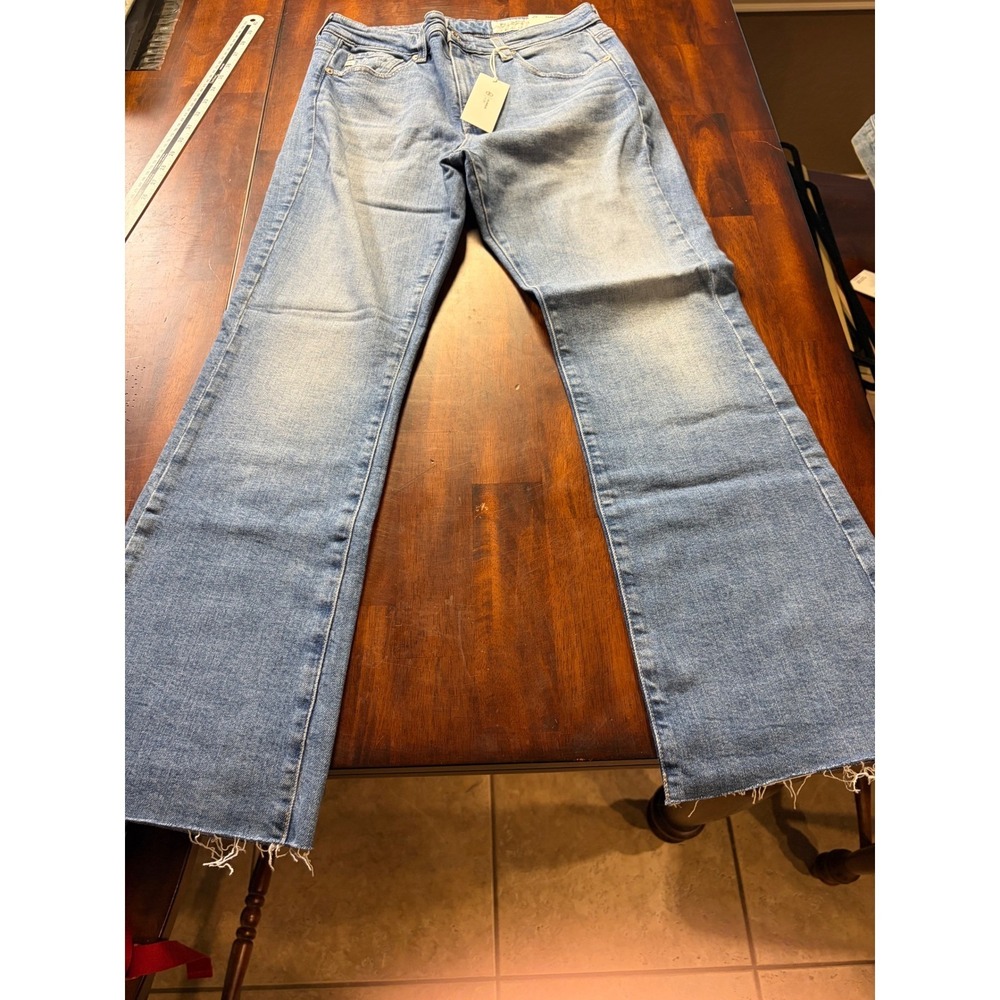 AG Adriano Goldschmied Farrah Boot Crop Jeans Iris Blue Mid Rise 29 VST1D55VN